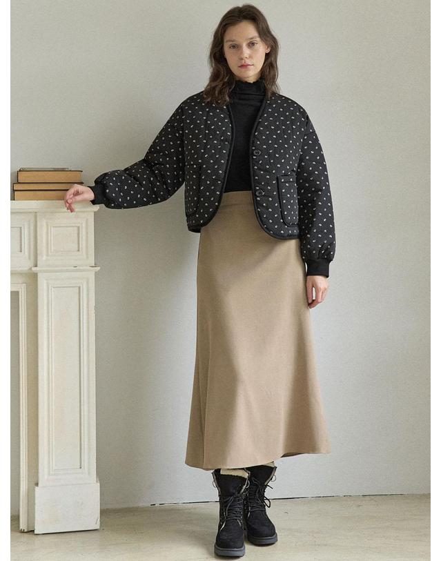 아방 Skeleton Padding Crop Jacket - BLACK 착용컷