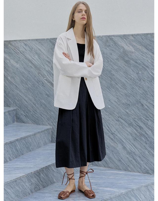 아방 Overfit Basic Tailored Jacket - IVORY 착용컷