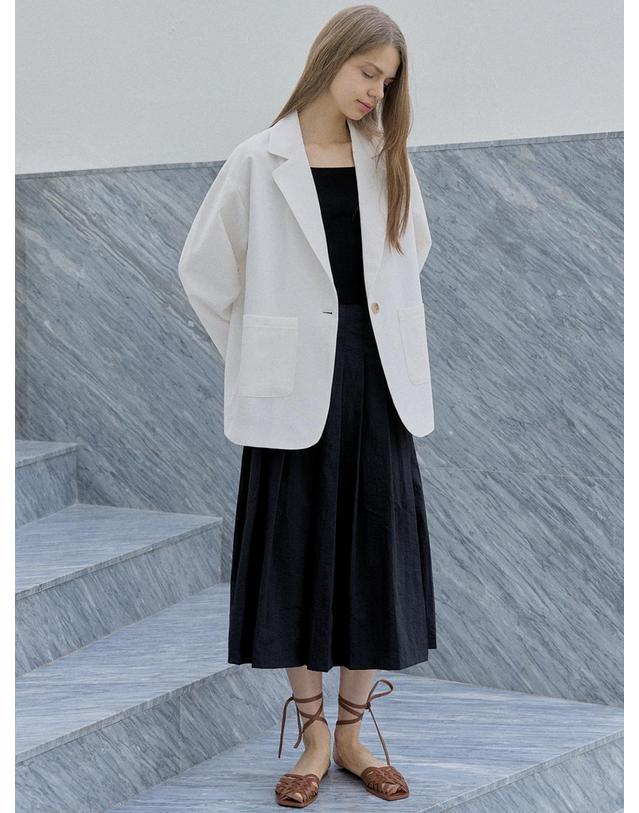 아방 Overfit Basic Tailored Jacket - IVORY 착용컷