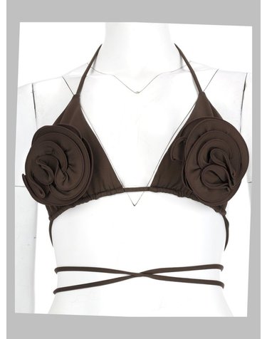 [해외직구] 26 F/W 마그다 부트림 탑 비키니 콘 DETTAGLIO ARRICCIATO 634726_BROWN B0042271459
