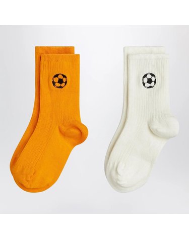 [해외직구] 26 S/S 미니로디니 투 파리 오브 WHITEORANGE 양말 WITH 사커 볼 엠브로이드 (KIDS ) 26260124CO-MU B0051979481