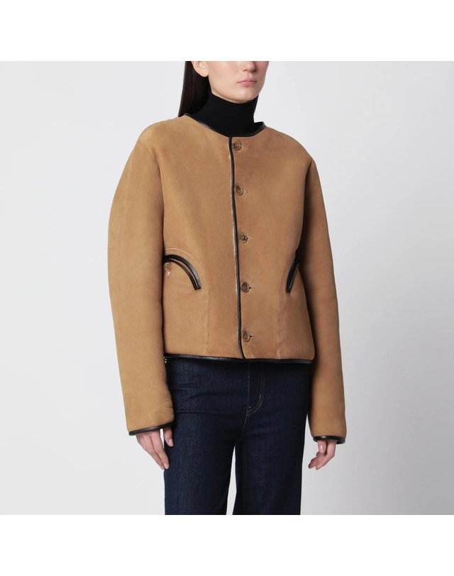 블레이즈 밀라노 [해외직구] 26 F/W 블레이즈 밀라노 카멜 GLISS 리버서블 시어링 볼레로 자켓 JKGBS18-RVTAT-0001 B0052530382 착용컷