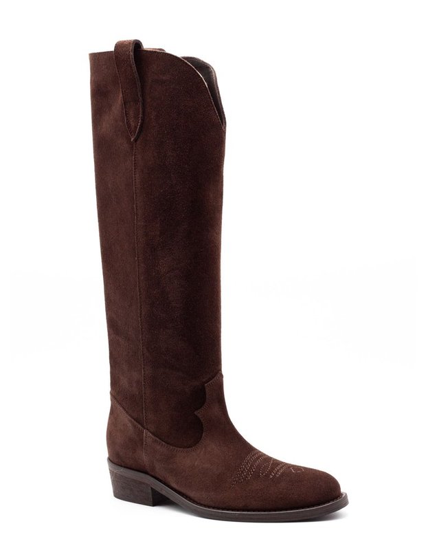 비아로마15 [해외직구] 비아 로마15 다크 브라운 스웨이드 TEXANSTYLE KNEEHIGH 부츠 3514TESTADIMORO B0302501537 착용컷