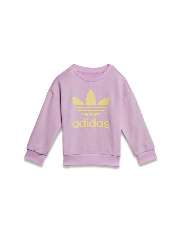 아디다스 [해외직구] 22 F/W 아디다스 크루넥 맨투맨 레깅스 (KIDS 상품) HK2910B_PINKYEL B0041083776 착용컷