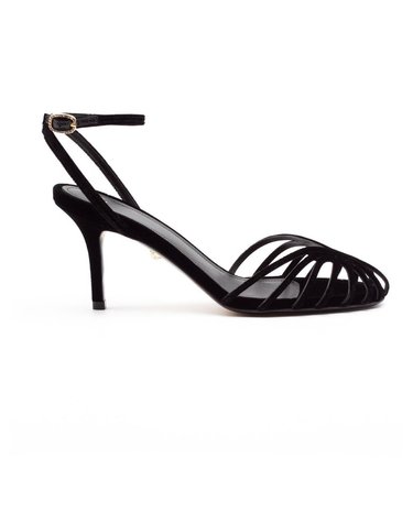 [해외직구] 알레비 블랙 벨벳 케이지 샌들 L26SC002N1402997BLACK B0302276438