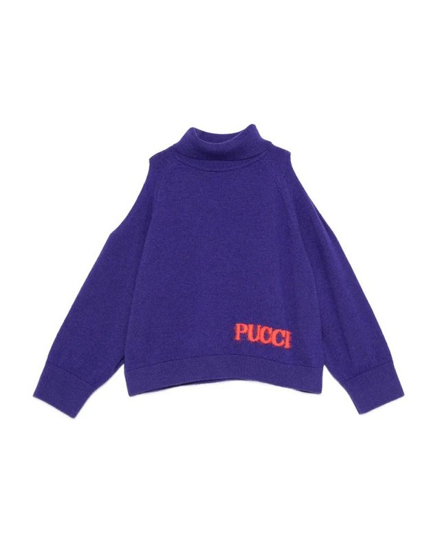 에밀리오푸치 [해외직구] 에밀리오 푸치 COLDSHOULDER 로고 스웨터 (KIDS 상품) PZ9A00Z2362529 B0302180541 착용컷