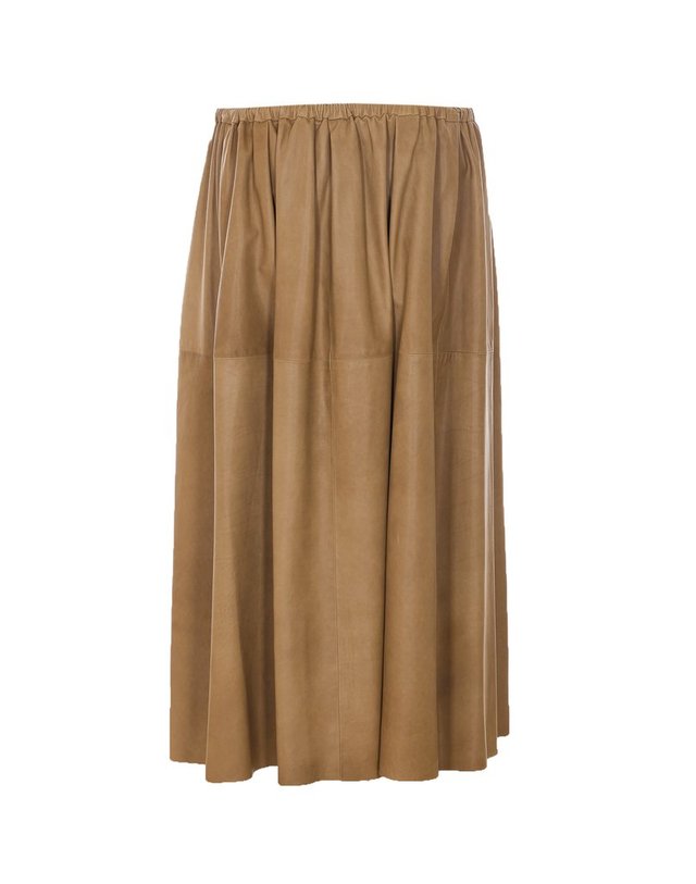 오랄리 [해외직구] 26 S/S 오라리 파인 베이비 카프 레더 스커트 A26SS03CB/KHAKI BEIGE B0011986929 착용컷