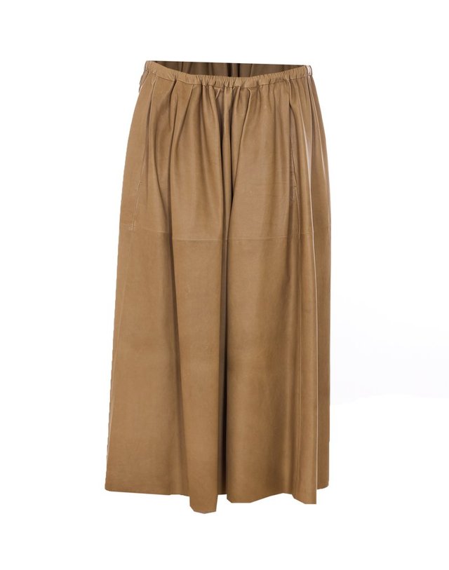 오랄리 [해외직구] 26 S/S 오라리 파인 베이비 카프 레더 스커트 A26SS03CB/KHAKI BEIGE B0011986929 착용컷