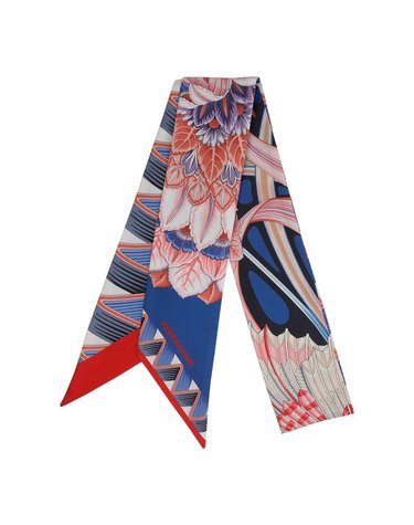[해외직구] 26 F/W 페라가모 플라워 & 버터플라이 프린트 실크 미니 브라 785363/321134NAVY/ROSSO B0012028599