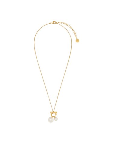 [해외직구] 26 F/W 페라가모 목걸이 WITH 더블 펄 780390/760806ORO GIOVE/WHITE B0012254529