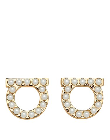 [해외직구] 26 F/W 페라가모 펄 간치니 귀걸이 696581/760125CREAM/ORO B0012293529