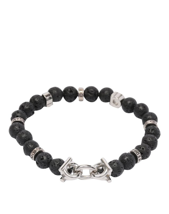 페라가모 [해외직구] 26 F/W 페라가모 LAVA 스톤 비즈 팔찌 WITH 로고 717501/770150PIETRA LAVICA B0012210705 착용컷