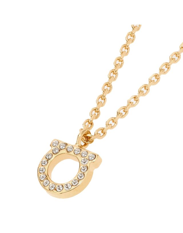 페라가모 [해외직구] 26 F/W 페라가모 스몰 간치니 목걸이 696654/760131ORO/CRYSTAL B0012293522 착용컷