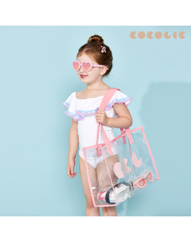코코릭 코코릭 PVC 방수 물놀이 가방 빅백 수영가방 36x28cm 대형 숄더백 아쿠아 비치백 착용컷