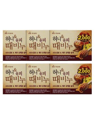 (6개)무궁화 허니 앤 율피 때비누 90g