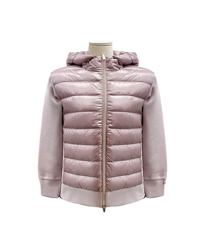 에르노 [에르노] 여성 다운 패딩 후드 집업 가디건/라일락/JP00004DR56009 4025 착용컷