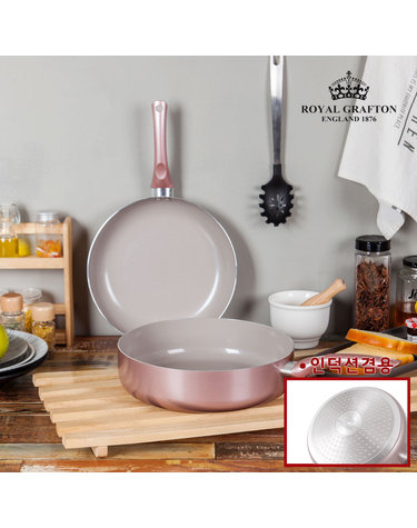 [로얄그래프톤] 로사 IH 프라이팬 28cm+ 궁중전골팬 28cm 2P 세트
