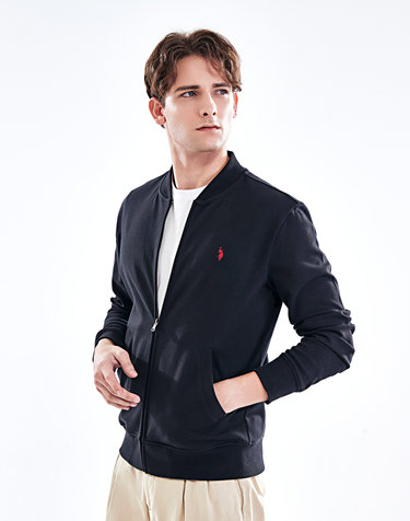 블랙 화이트라벨 USA COTTON 블루종 집업