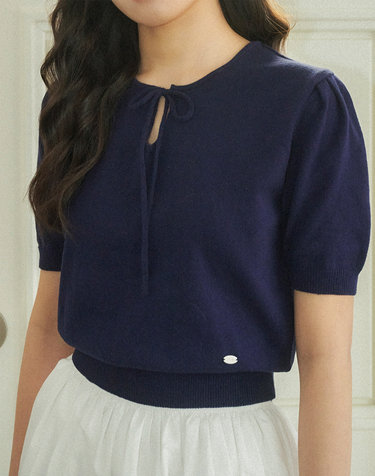 애즈이프 24SS_ 리핏 셔링 니트 Ripet shirring knit (Navy)