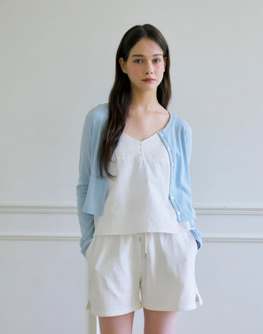 애즈이프 24SS_ 리브 가디건 Leive cardigan (Sky blue)