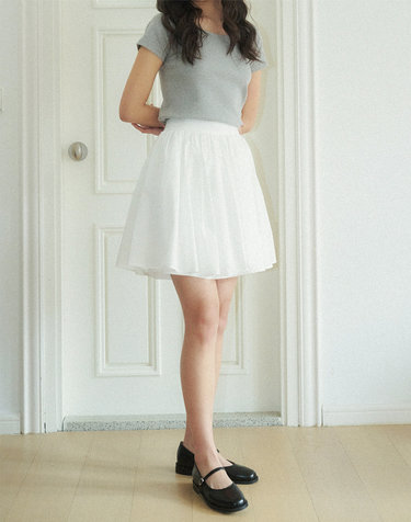 24SS_ 퓨어 셔링 스커트 Pure shirring skirt (White)