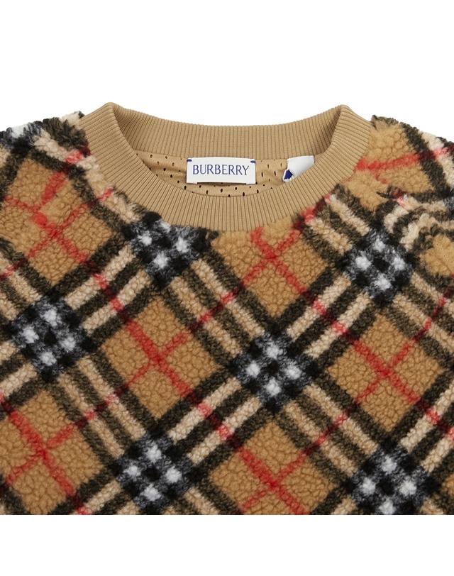 버버리 키즈 버버리키즈 LORA CHK FLEECE 8076420 A7028 키즈 플리스 맨투맨 (성인착용가능) 착용컷