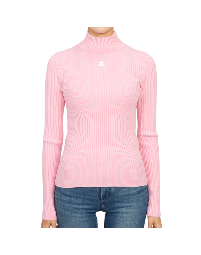 꾸레쥬 꾸레쥬 422MPU022FI0001 ROSE 여성 터틀넥 니트 착용컷
