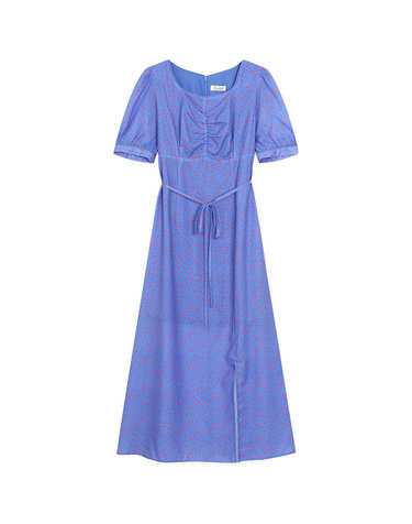 heart logo short-sleeved long dress- U1F22WOP150
