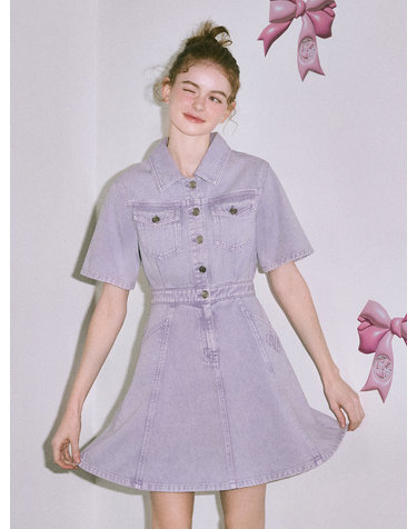 pocket denim dress- U1F22DOP010