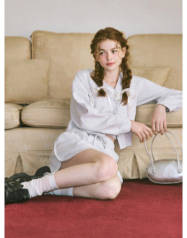 set-up embroidery jersey v-neck cardigan- U1F22JCD940