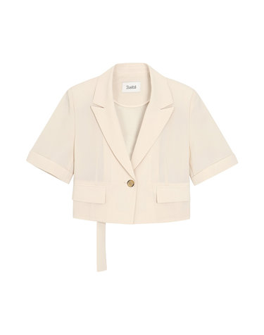 single button crop back slit jacket- U1F21WJK060