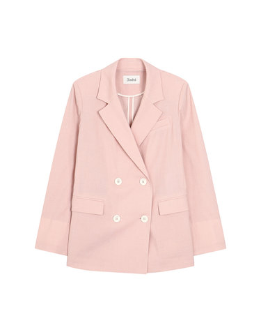 double button side back slit long jacket- U1F21WJK050