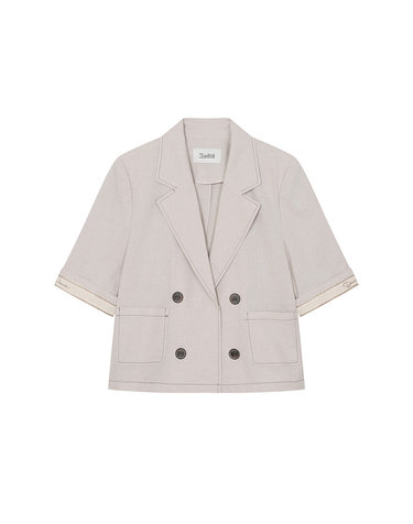 lettering double button short-sleeved jacket- U1F21WJK020