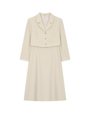 collar tweed jacket dress- U1F11WOP030