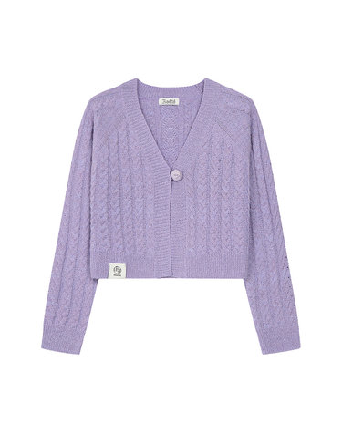 리에떼 Mixyan boucle cropped cable cardigan- U1F12KCD040