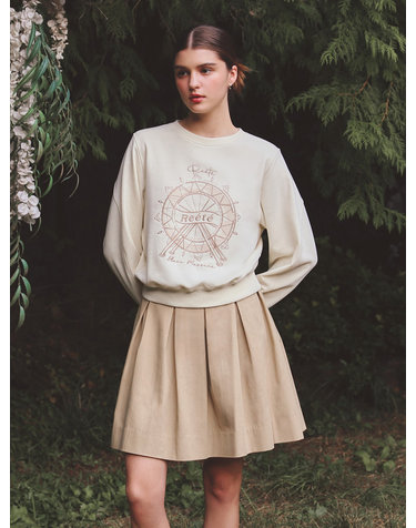 lettering-band nylon tuck skirt- U1F11WSK020