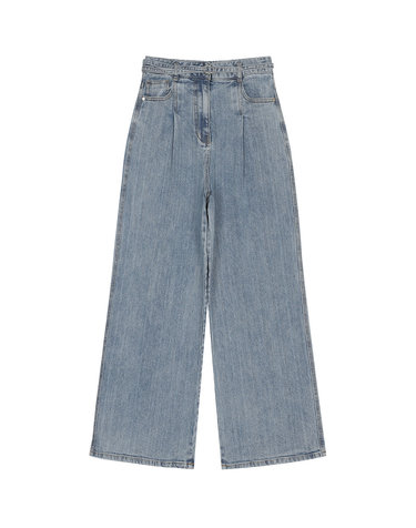 D-ring belt pocket point wide denim- U1F12DSL030