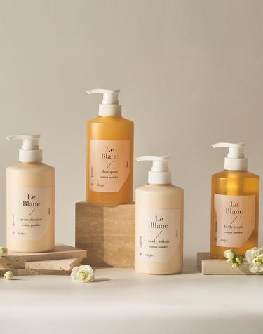 먼스앤데이즈 르 블랑 풀패키지(샴푸500ml+컨디셔너500ml+바디워시500ml+바디로션500ml)