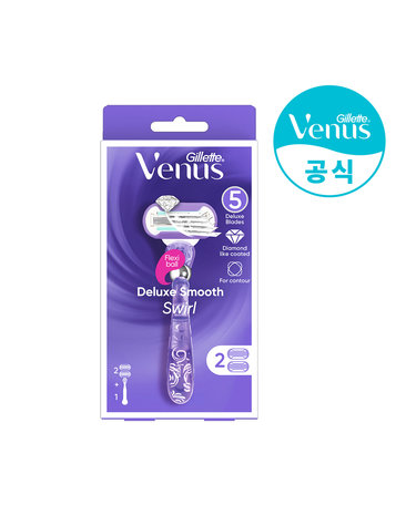 질레트 비너스 스월 면도기 핸들 1입+면도날 2입