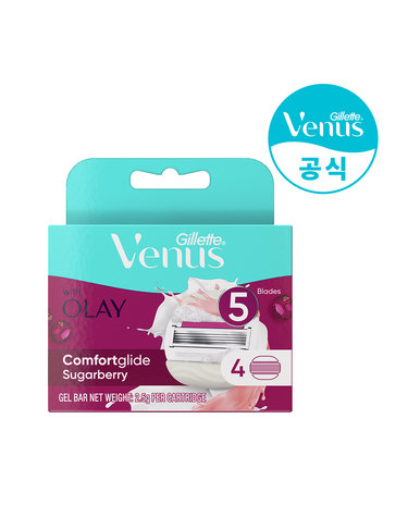 질레트 비너스 올레이 슈가베리 면도날 4개입