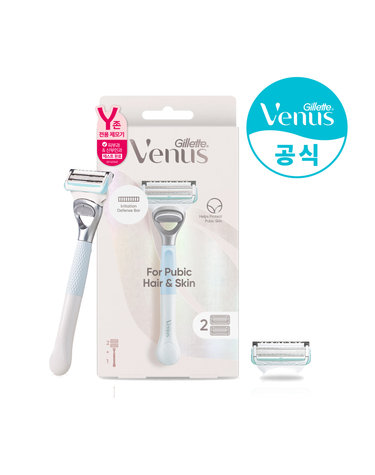 질레트 비너스 Y존 제모기 핸들 1입+면도날 2입