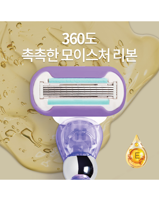 질레트 질레트 비너스 스월 면도기 핸들 1입+면도날 2입 착용컷