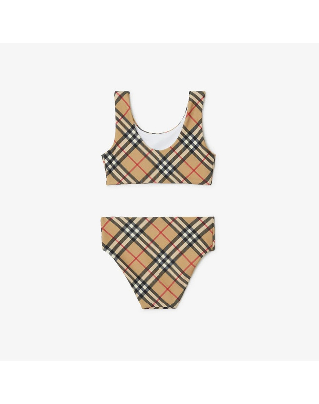 버버리 키즈 버버리키즈 [BURBERRY] 24SS 버버리키즈 체크 비키니 투피스 수영복 80814481 착용컷