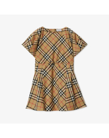 [BURBERRY] 24SS 버버리키즈 플리츠 체크 스트레치 코튼 드레스 80783401