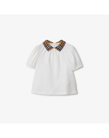 [BURBERRY] 24SS 버버리키즈 체크 칼라 코튼 폴로셔츠 80731641
