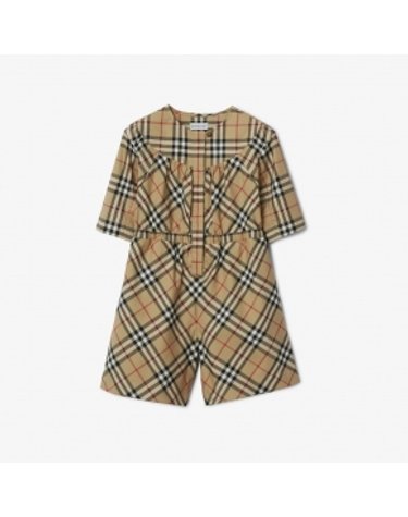 [BURBERRY] 24SS 버버리키즈 체크 스트레치 코튼 점프수트 80784521