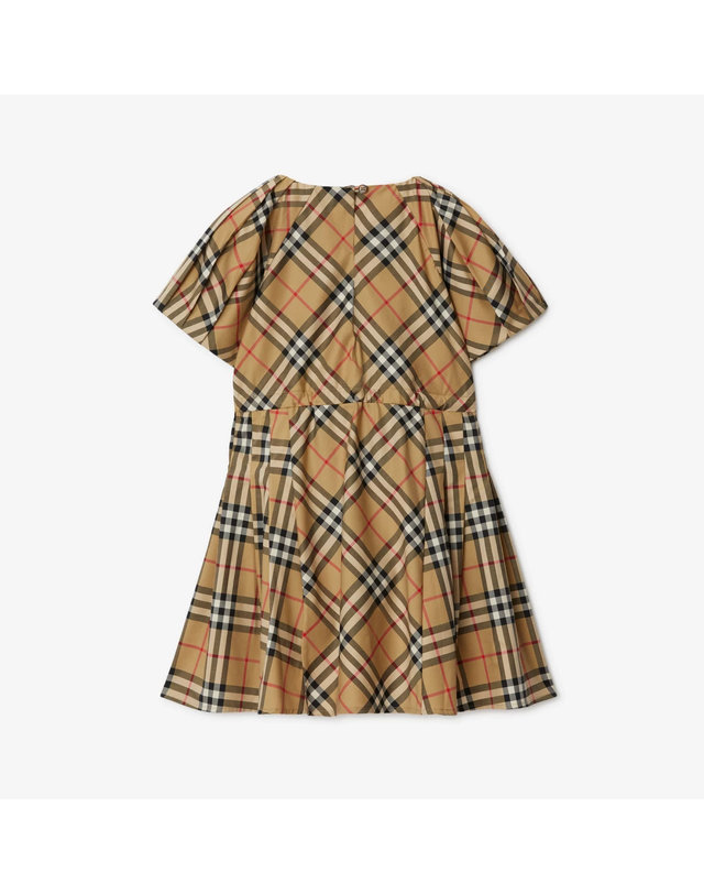 버버리 키즈 버버리키즈 [BURBERRY] 24SS 버버리키즈 플리츠 체크 스트레치 코튼 드레스 80783401 착용컷