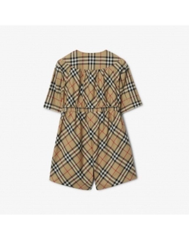 버버리 키즈 버버리키즈 [BURBERRY] 24SS 버버리키즈 체크 스트레치 코튼 점프수트 80784521 착용컷