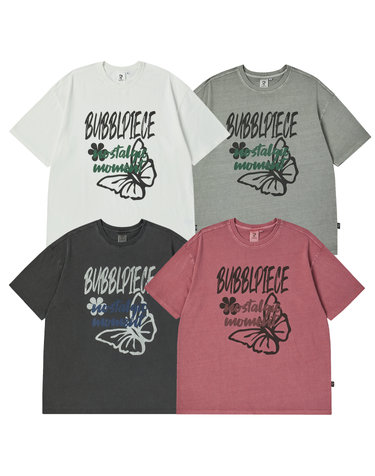 Bubblpiece butterfly pigment t-shirt/4colors