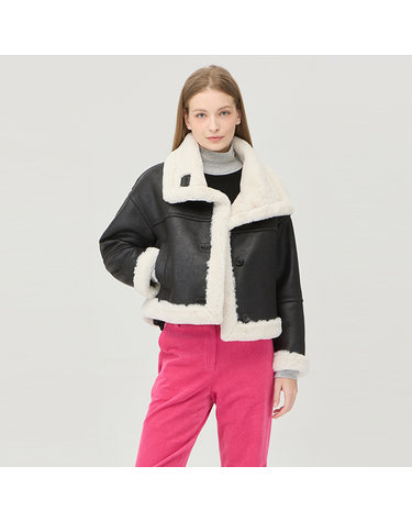 [Online Exclusive] 무스탕 가죽 점퍼_BAJPE1561BK